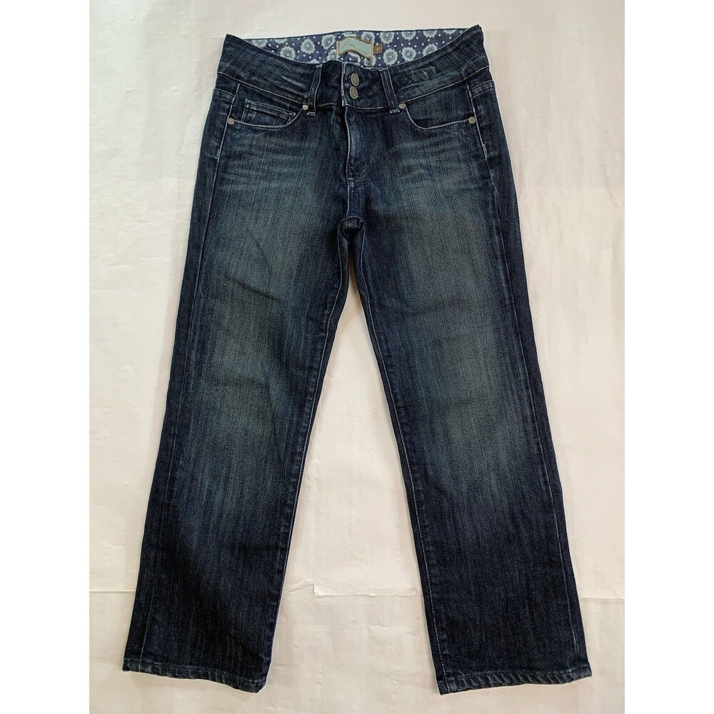 🌻2 for $20🌻 PAIGE Jeans Womens 27 Blue Hidden Hills Crop Straight Leg Preppy